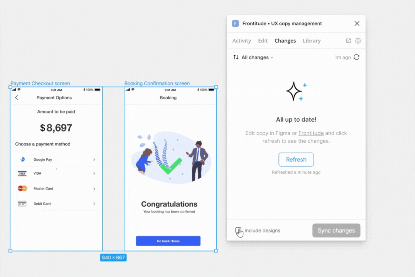 Upload content from Figma to Frontitude