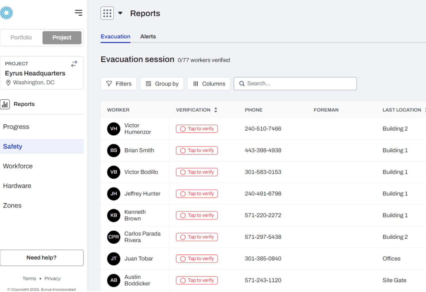 Evacuation Mustering