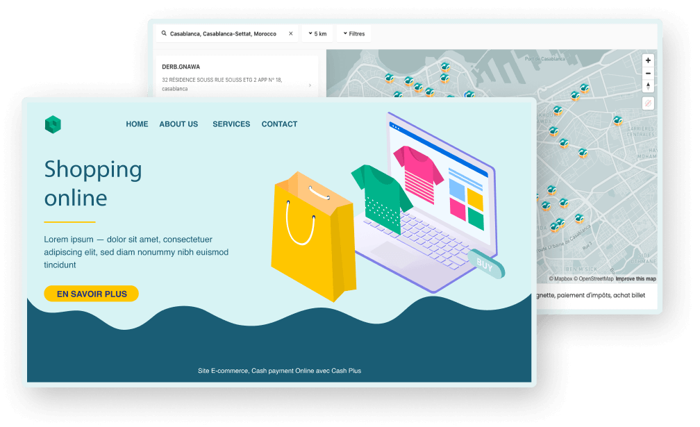 Illustration de la solution de paiement destinée aux marchand Cash Plus Payment