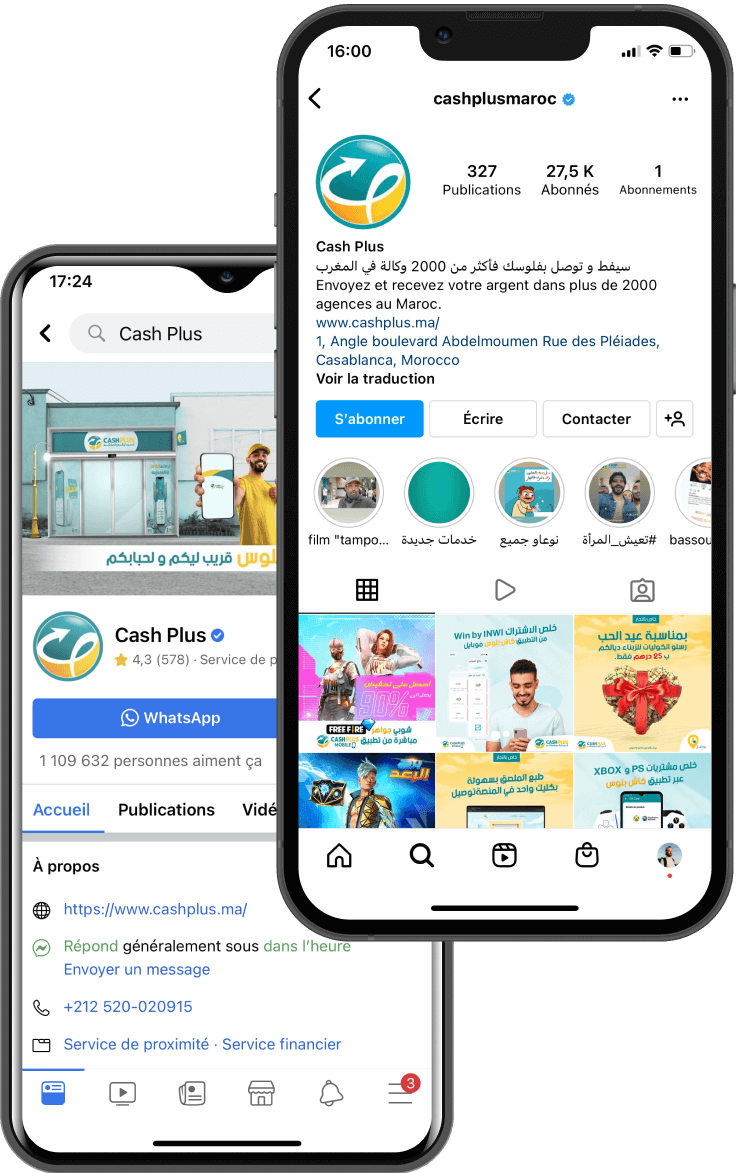 Les réseaux sociaux Cash Plus