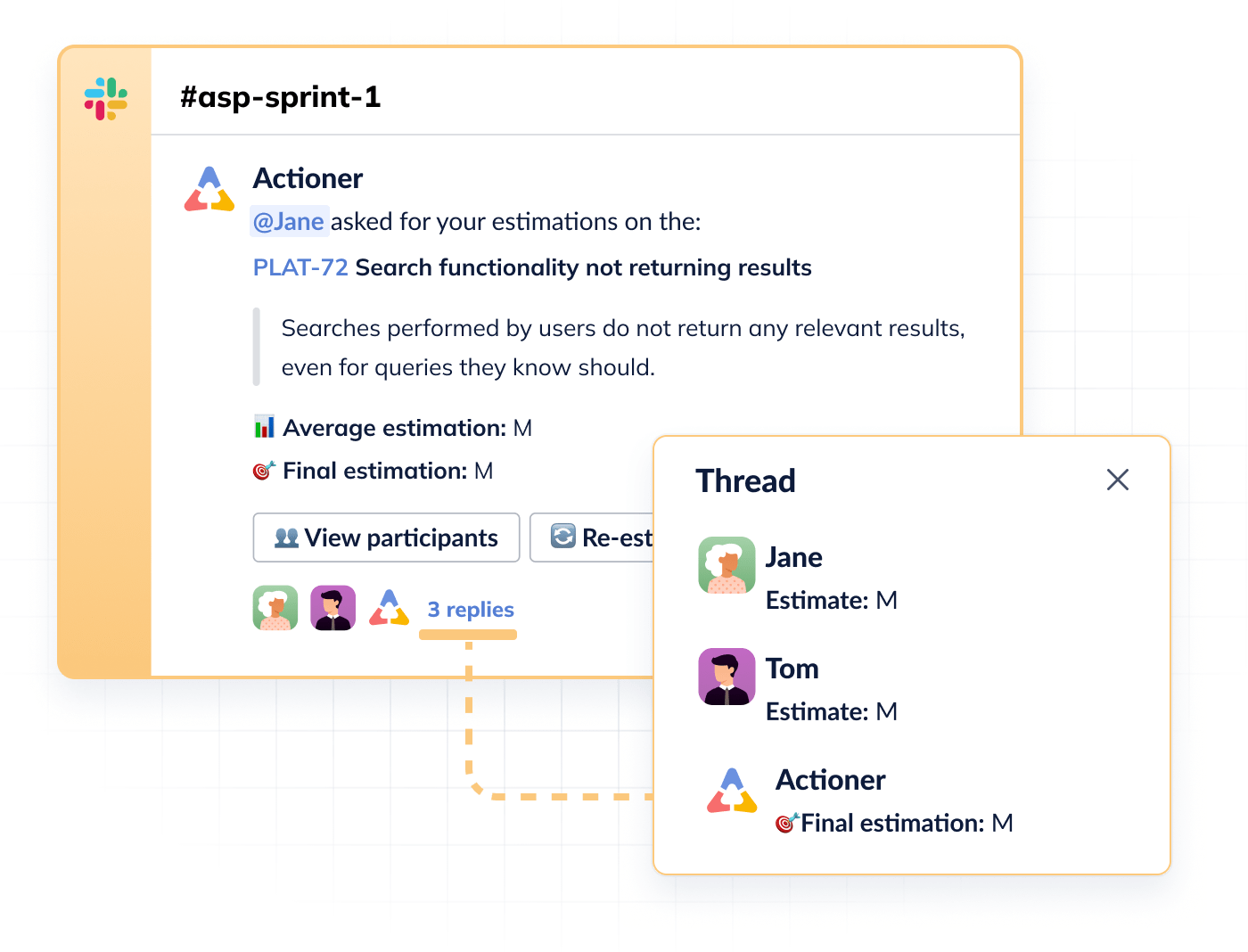 Planning poker for Slack by Actioner