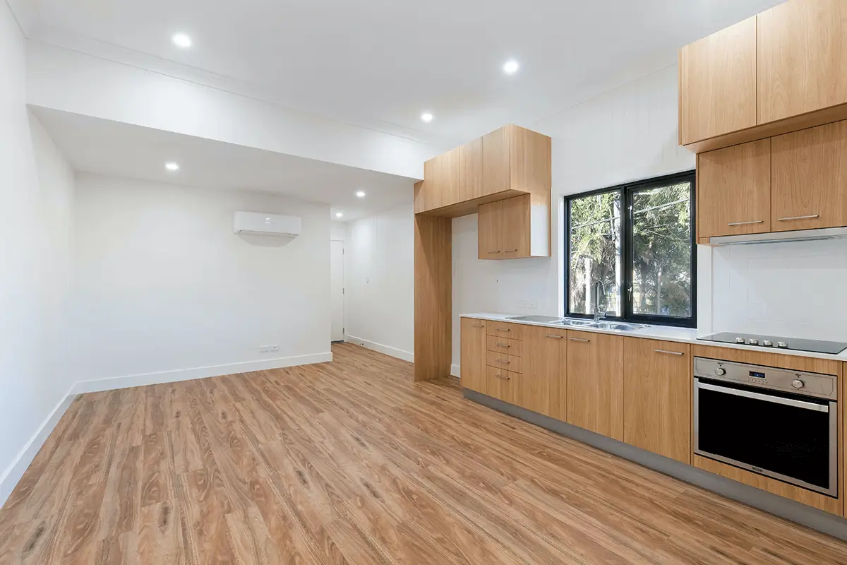 An empty kitchen.