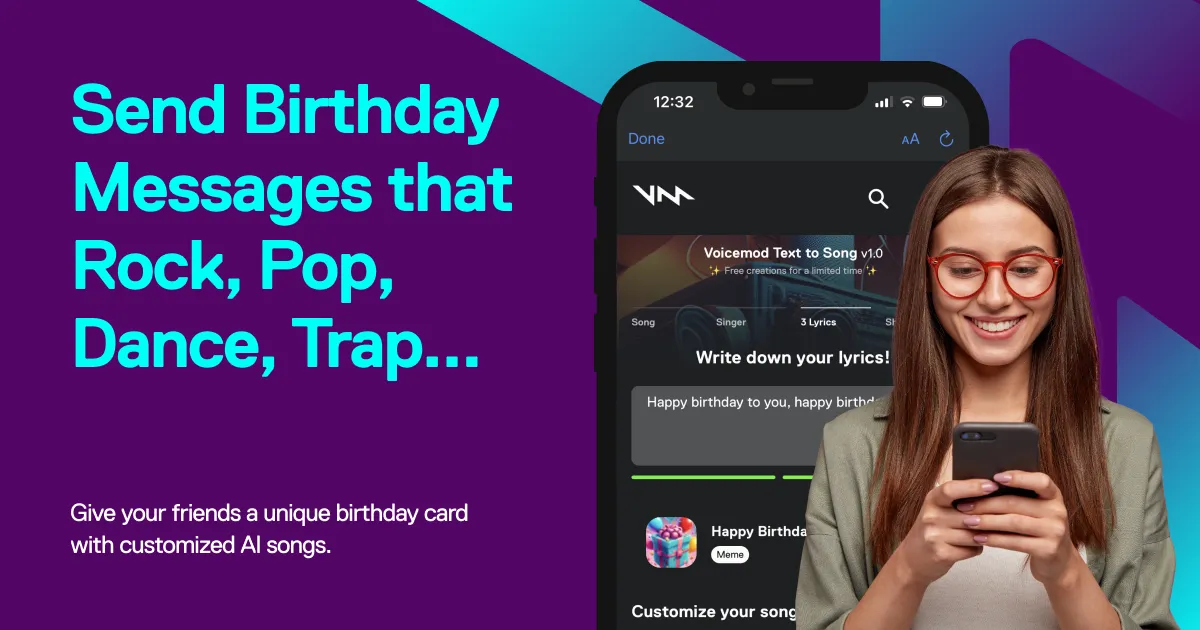 FREE Online Birthday AI Song Generator Voicemod TextToSong
