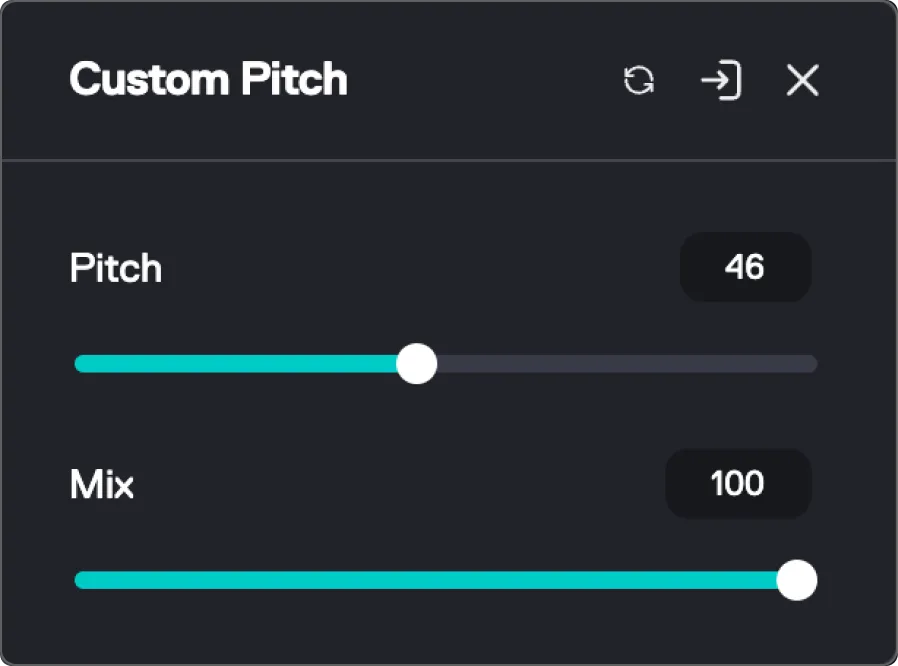 Custom Pitch modal