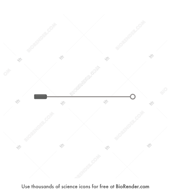 Inoculation loop - Editable icon of an inoculation loop, or microstreaker, with shorter handle and long, straight wire ending in a loop