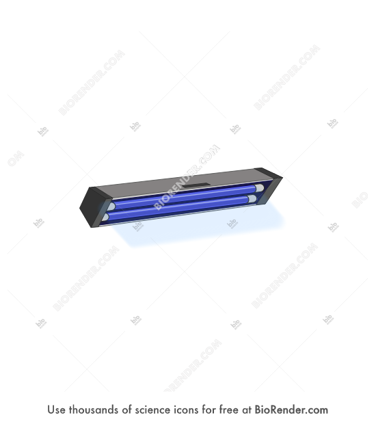 UV lamp (on) - Editable icon of an UV lamp with two tube lights turned on