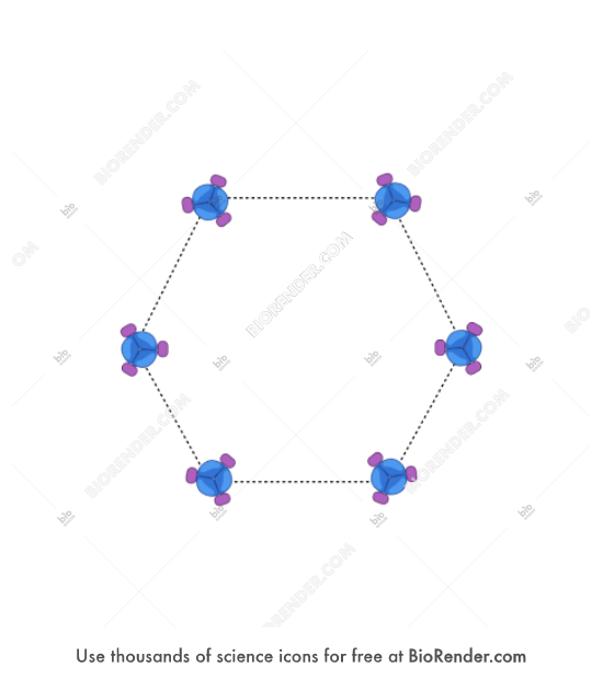 TNF-TNFR complex (soluble TNF, hexameric network) - Editable icon of TNF-TNFR complex (soluble TNF, hexameric network)