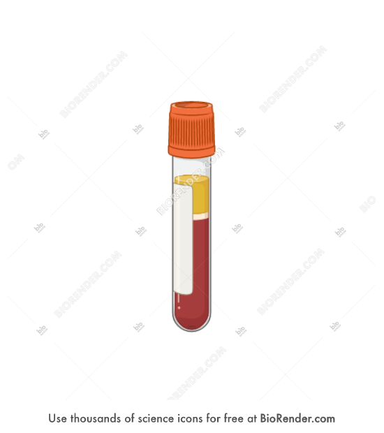 Blood vial (centrifuged 3, labelled with cap) - Editable icon of Blood vial (centrifuged 3, labelled with cap)