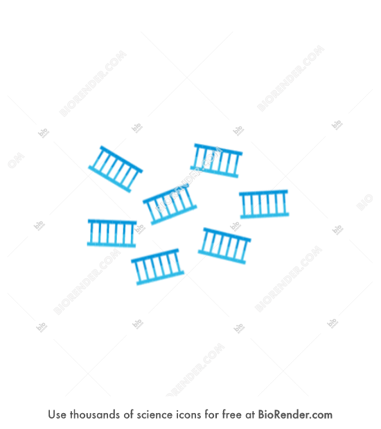 DNA fragments - Editable icon of Disconnected sections of double-stranded DNA in a group