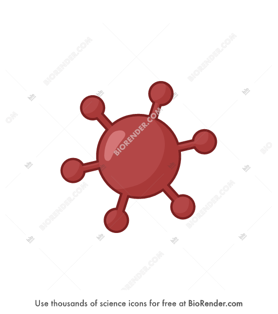 Virus 2 - Editable icon of A virus with many round envelope proteins