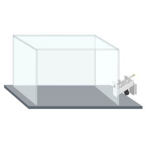 Retractable liquid sipper (extended, on skinner box)