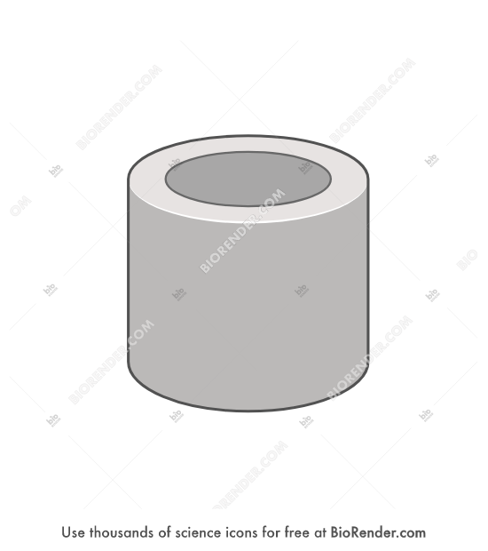 Cylindrical microcontainer - Editable icon of A small cylinder with medium-thick sides and a hole in the middle.