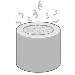 Cylindrical microcontainer (releasing powder)