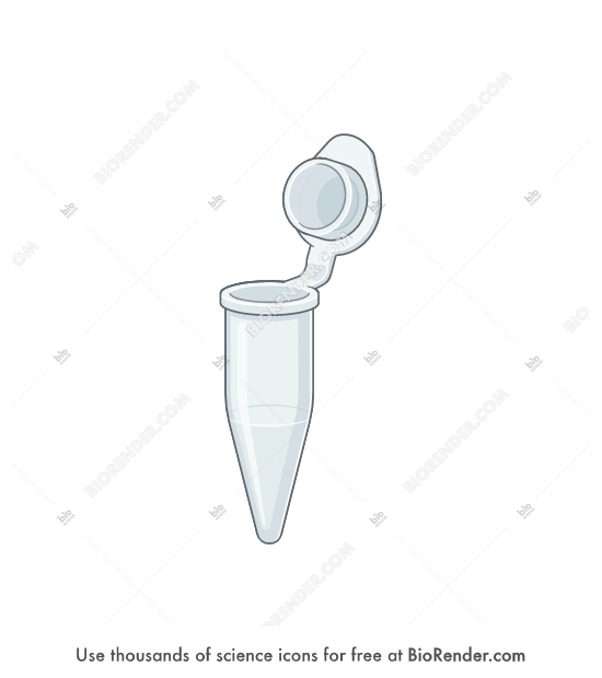 Free Eppendorf tube (3/4 view, open) Icons, Symbols & Images BioRender