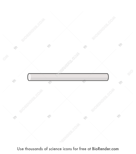 Subdermal implant (for drug delivery) 1 - Editable icon of a small, long cylindrical subdermal implant used for drug delivery in a side view