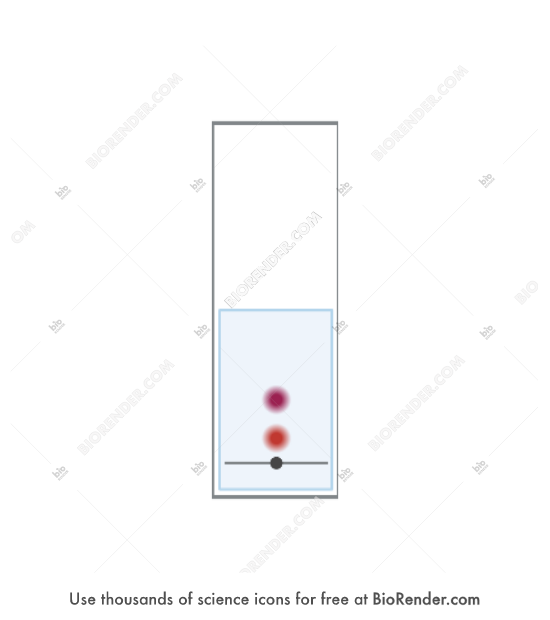 Free Thin layer chromatography plate (1 sample, running) Icons, Symbols