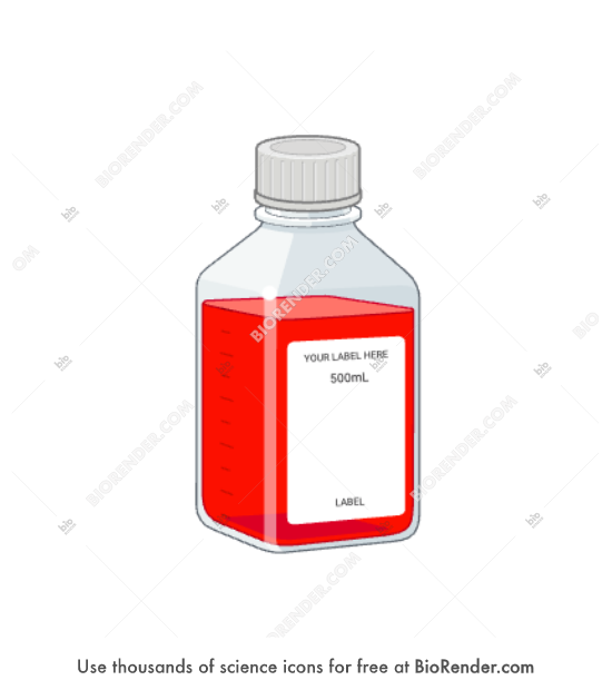 Free Media bottle (500mL, full liquid, with cap) Icons, Symbols & Images BioRender