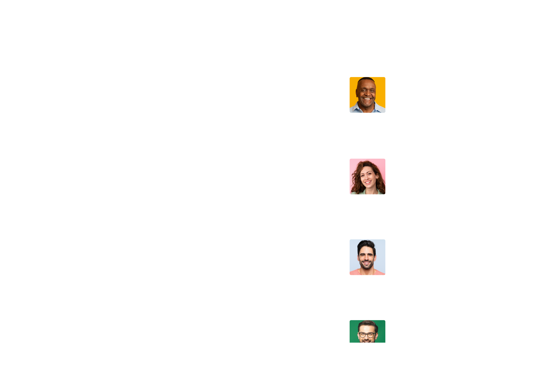 headshots of potential people to contact for business