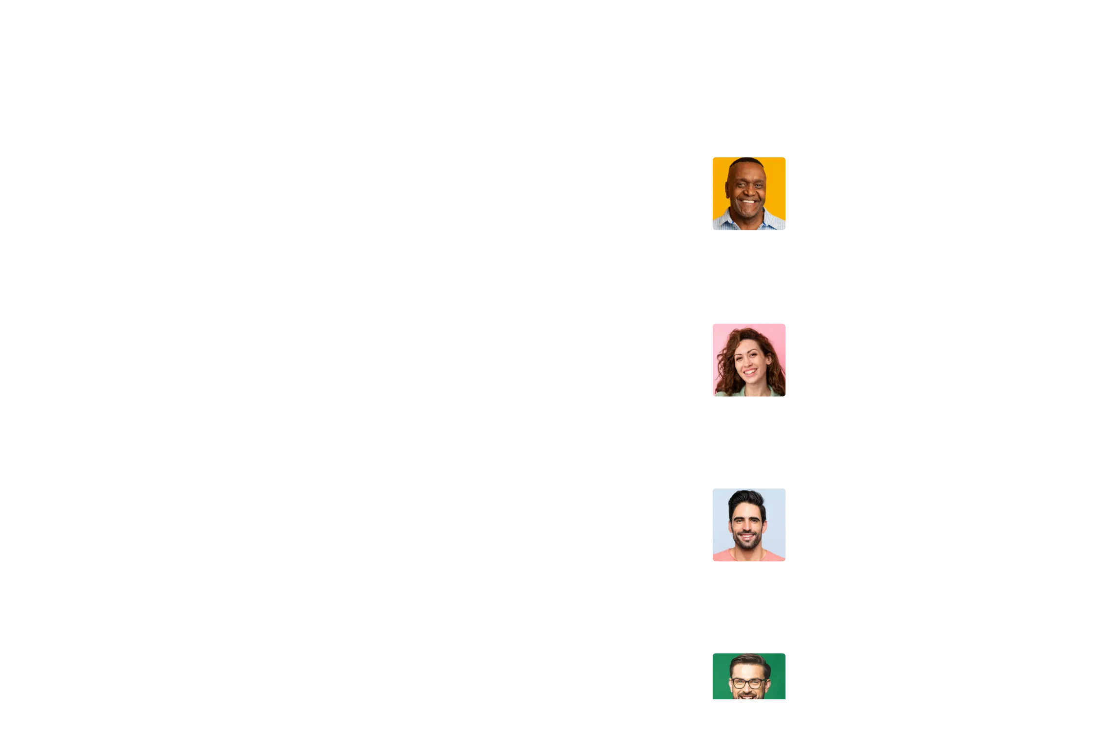headshots of potential people to contact for business