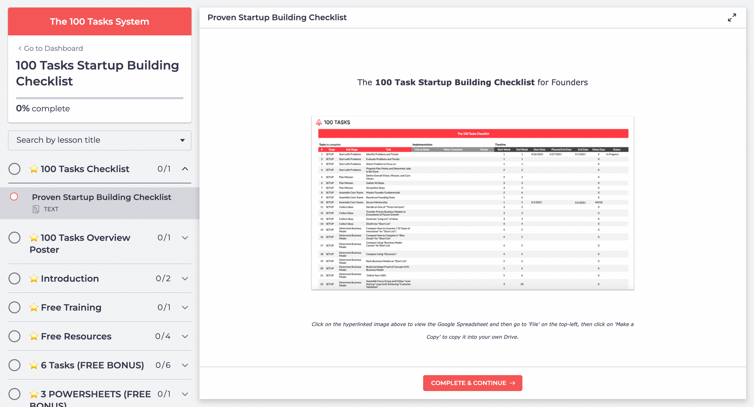 Task List Process 100 Tasks Checklist