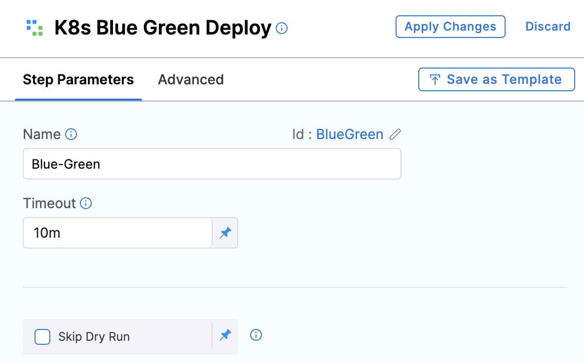 The image shows the blue/green deployment option.