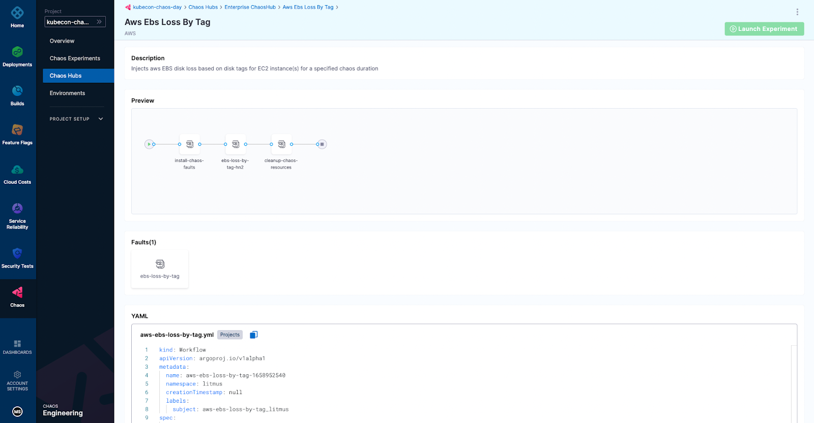 Harness Chaos Engineering Declarative Experiments