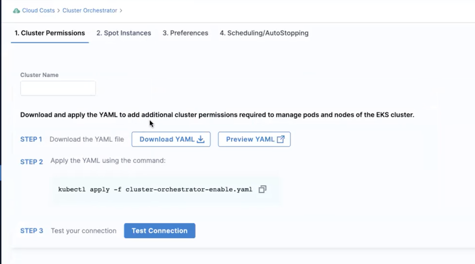 Cluster permissions