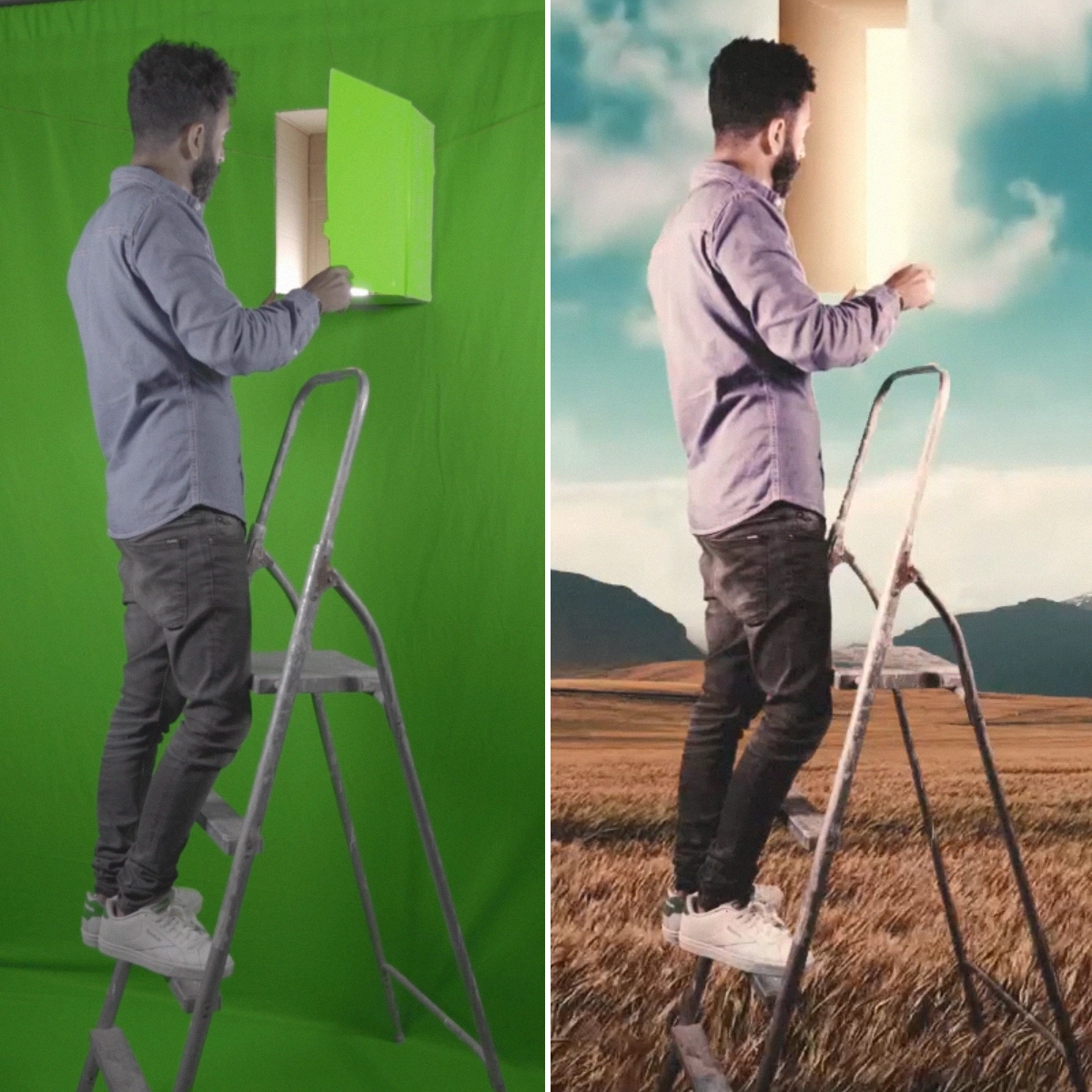 The Cutout Tool  removes green screen from video