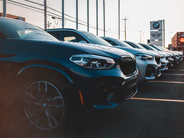 Certified pre-owned cars at a dealership