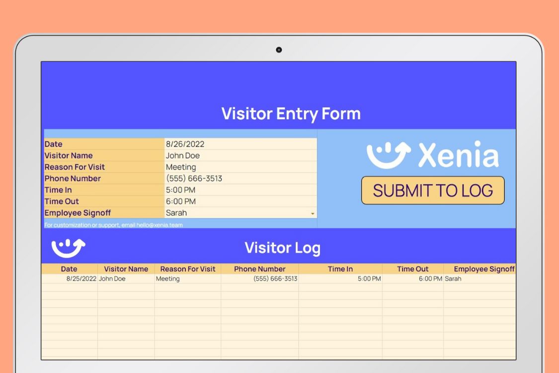 Visitor Log | Free Tools by Xenia