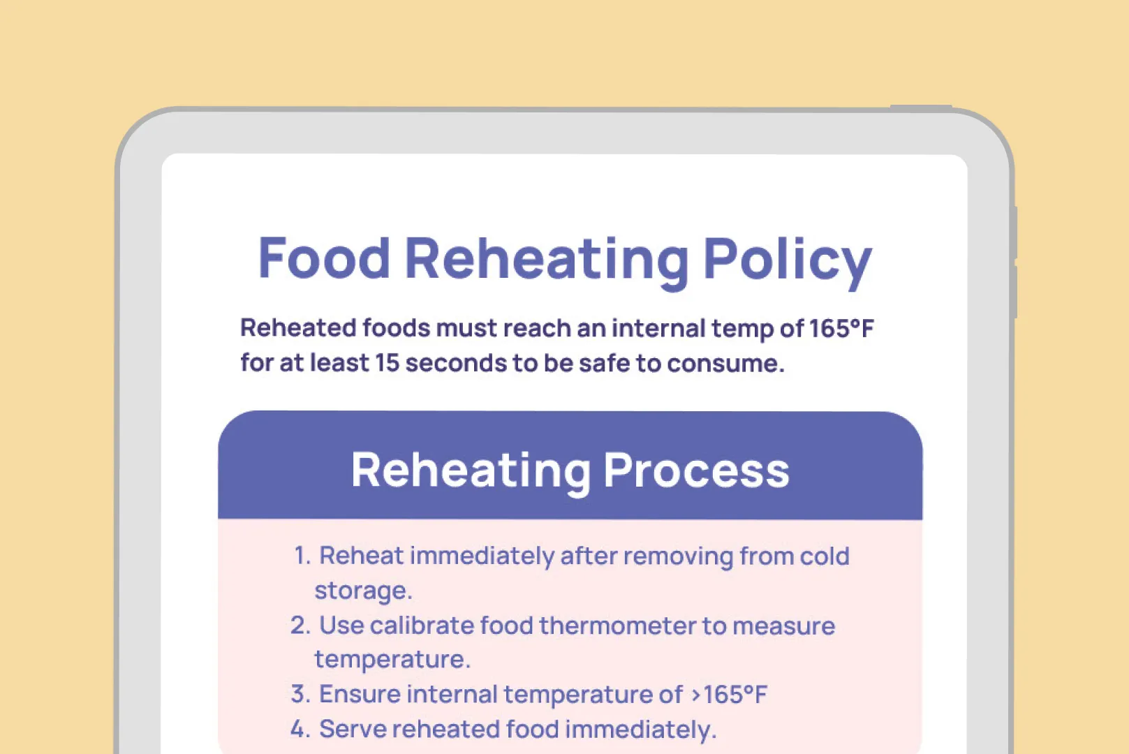 Food Reheating Temperature Free Tools by Xenia