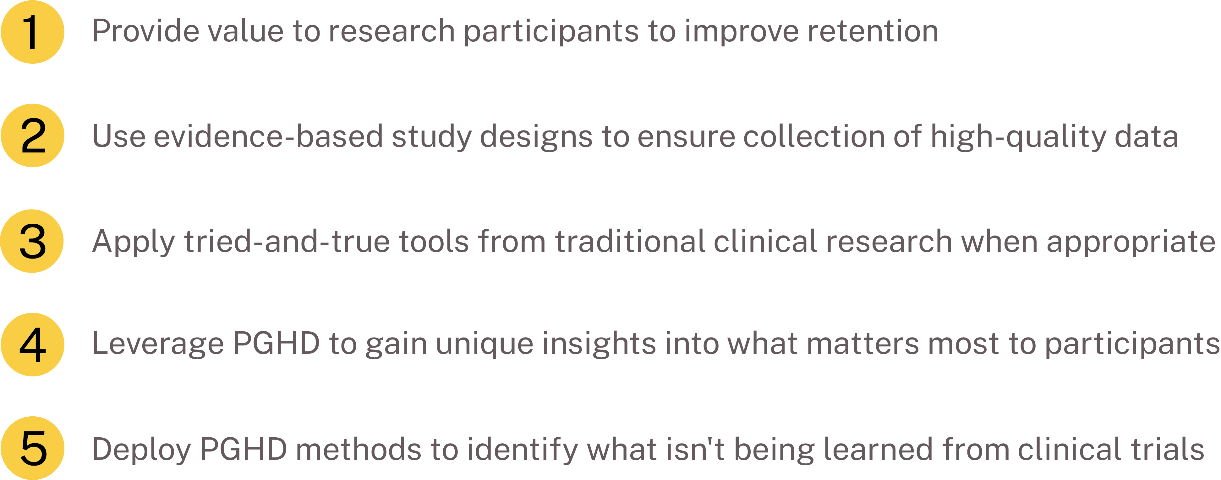 Five actionable insights to aid in the collection and use of PGHD