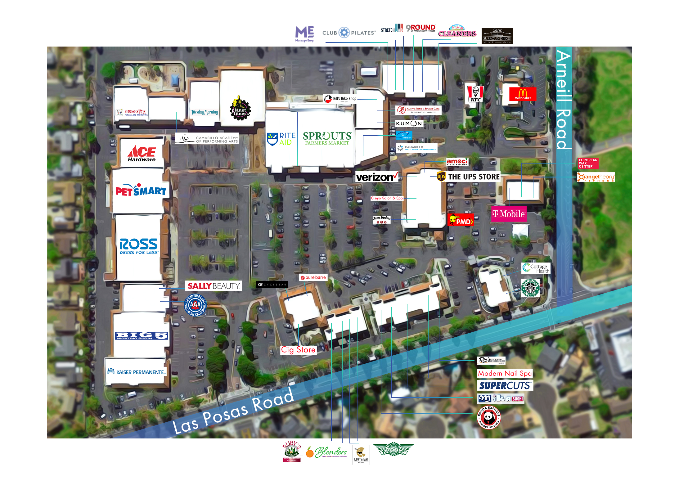 Camarillo Village Square Shopping Center Map