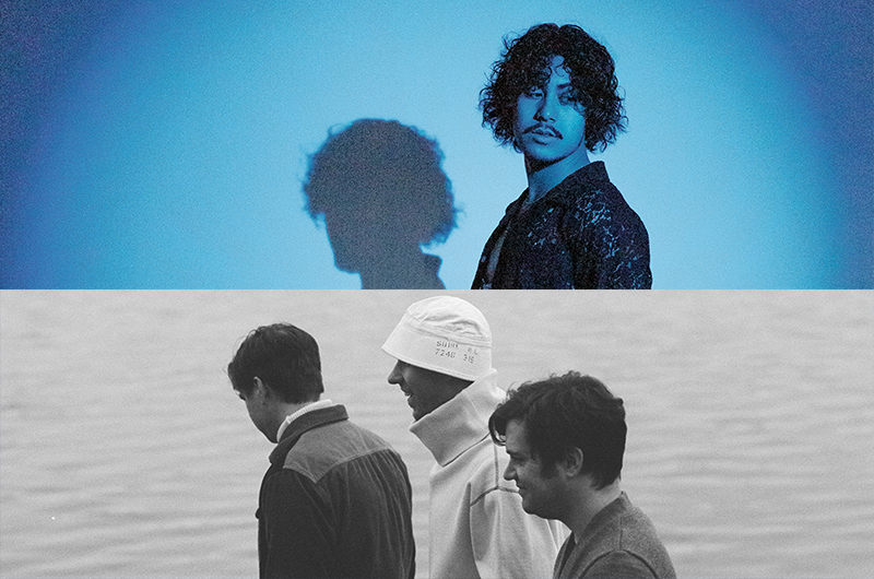 Press images for BADBADNOTGOOD and Preston Pablo superimposed on top of one another.