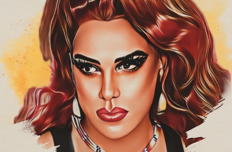 Painted image of drag performer Cedar T
