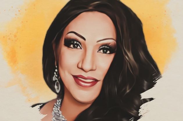 Painted image of drag performer Ladonna Cree