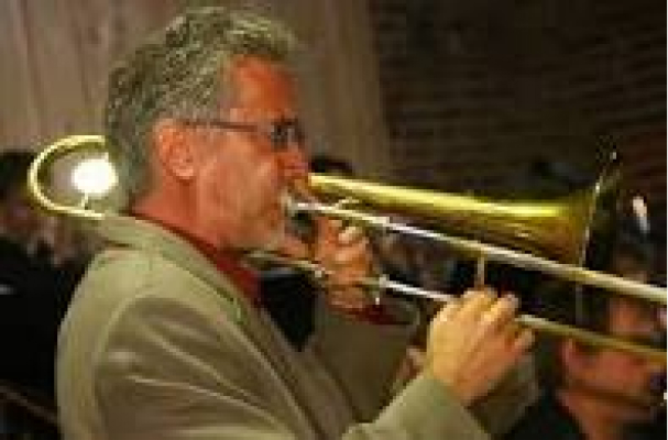 Allen Jacobson playing the trombone