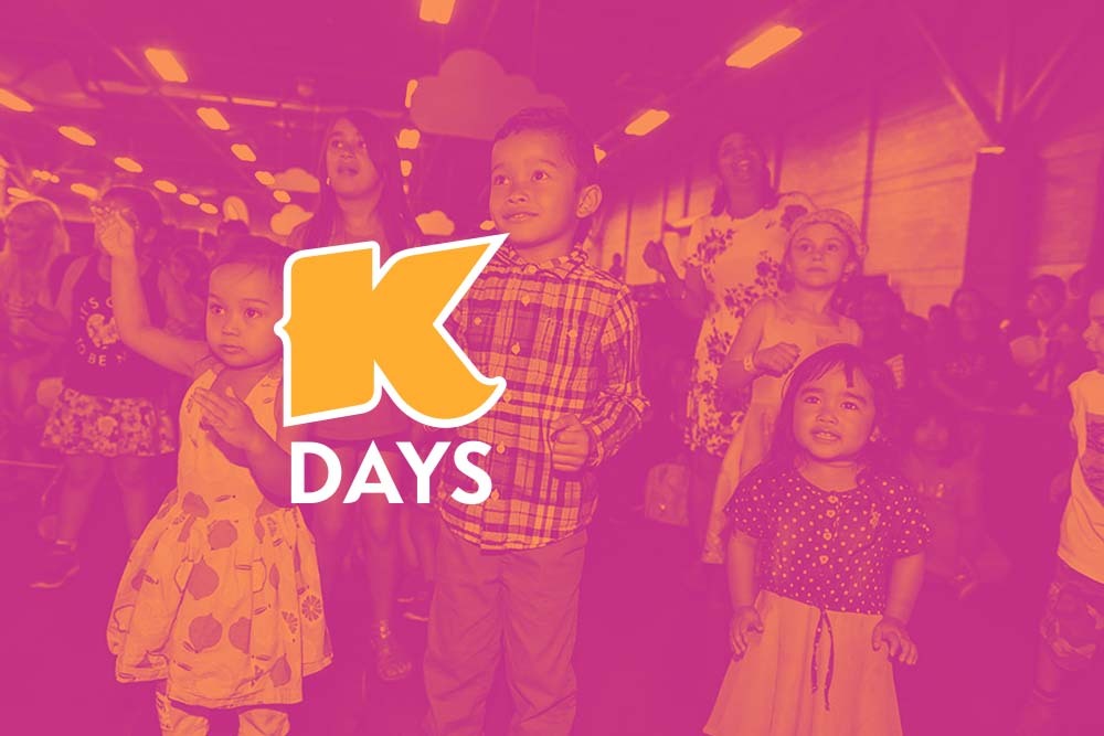K-Days logo with an image of children in the background