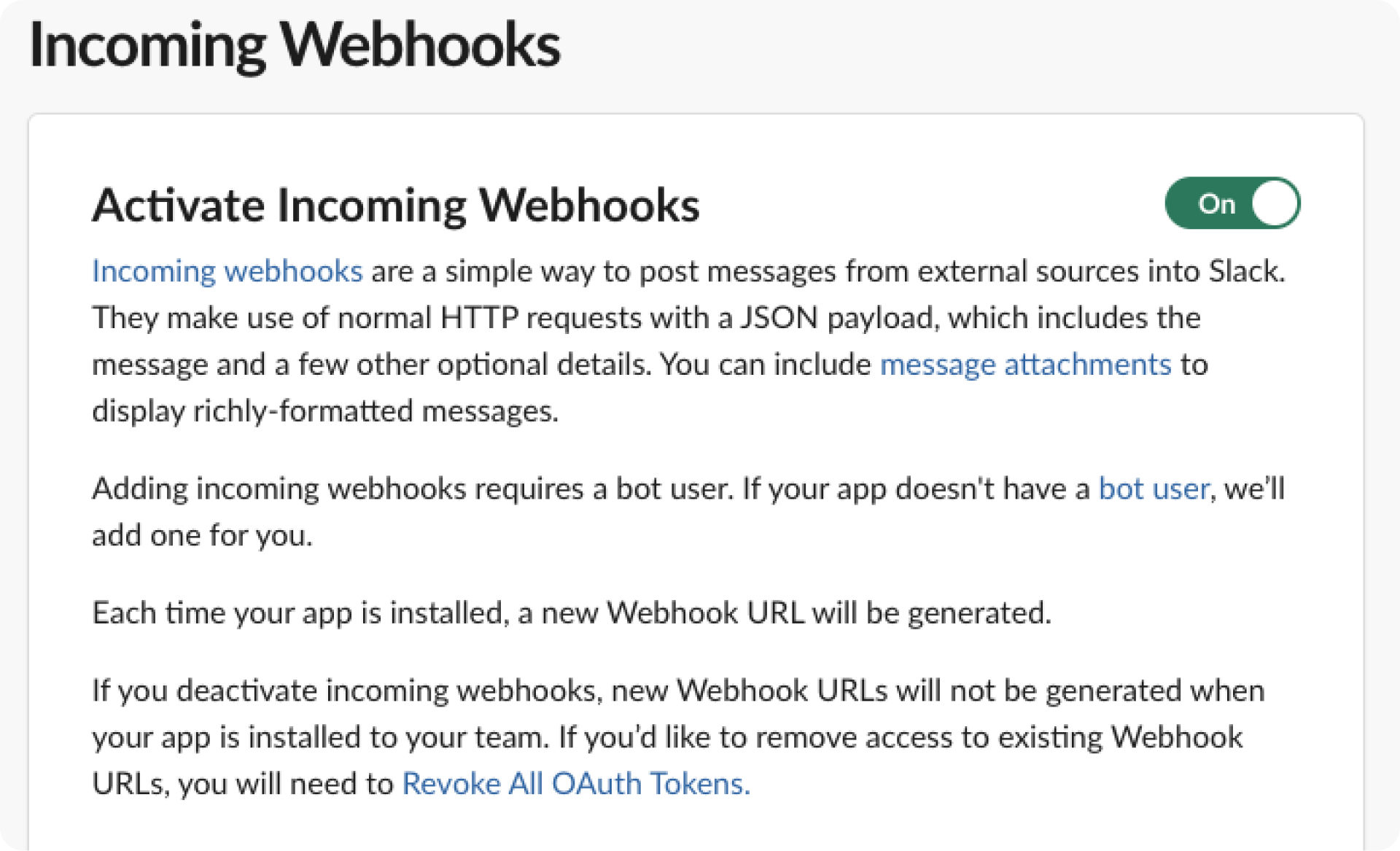 Setup Slack Incoming Webhooks