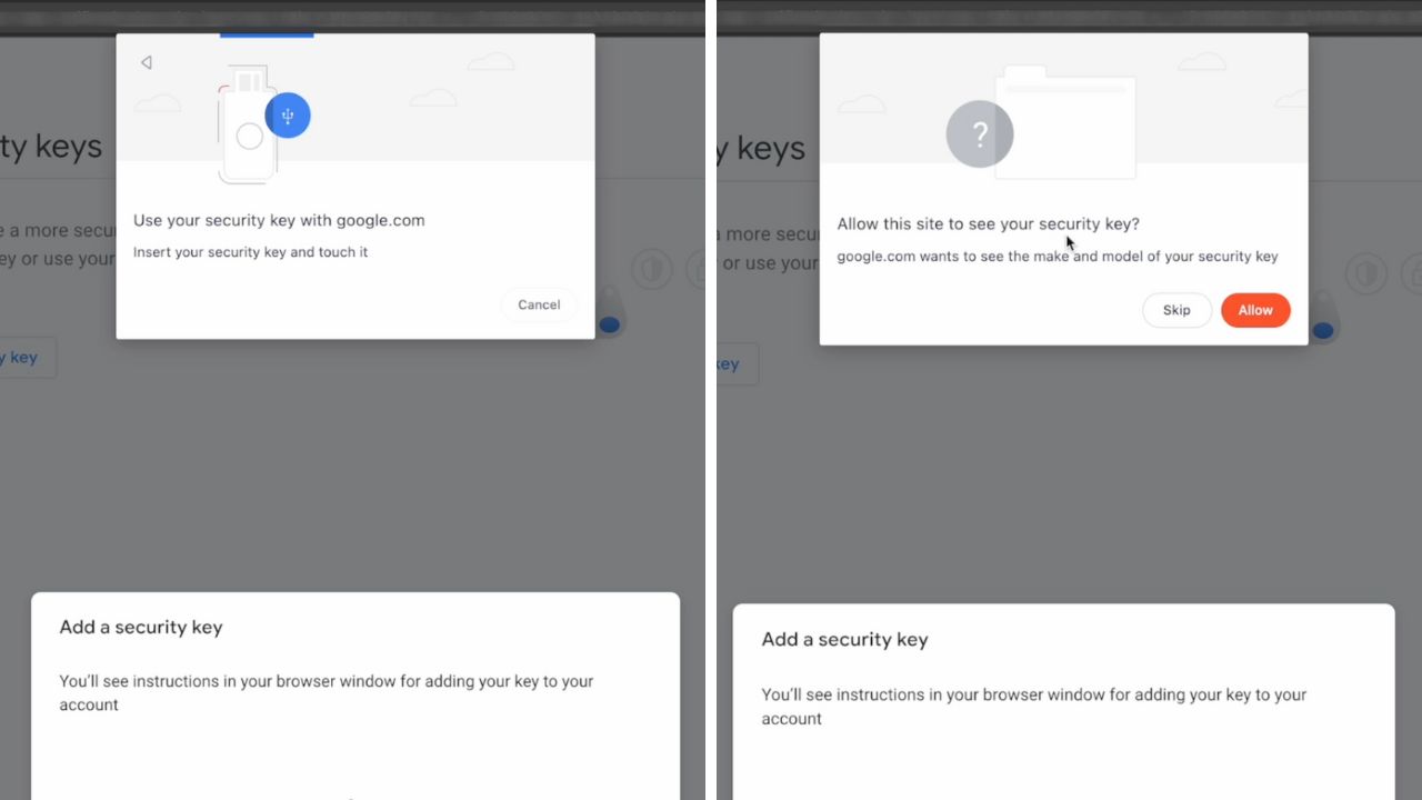 Universal 2nd Factor (U2F) google yubikey setup