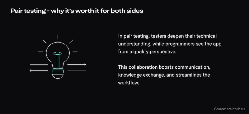 Pair testing benefits for QA and programmers