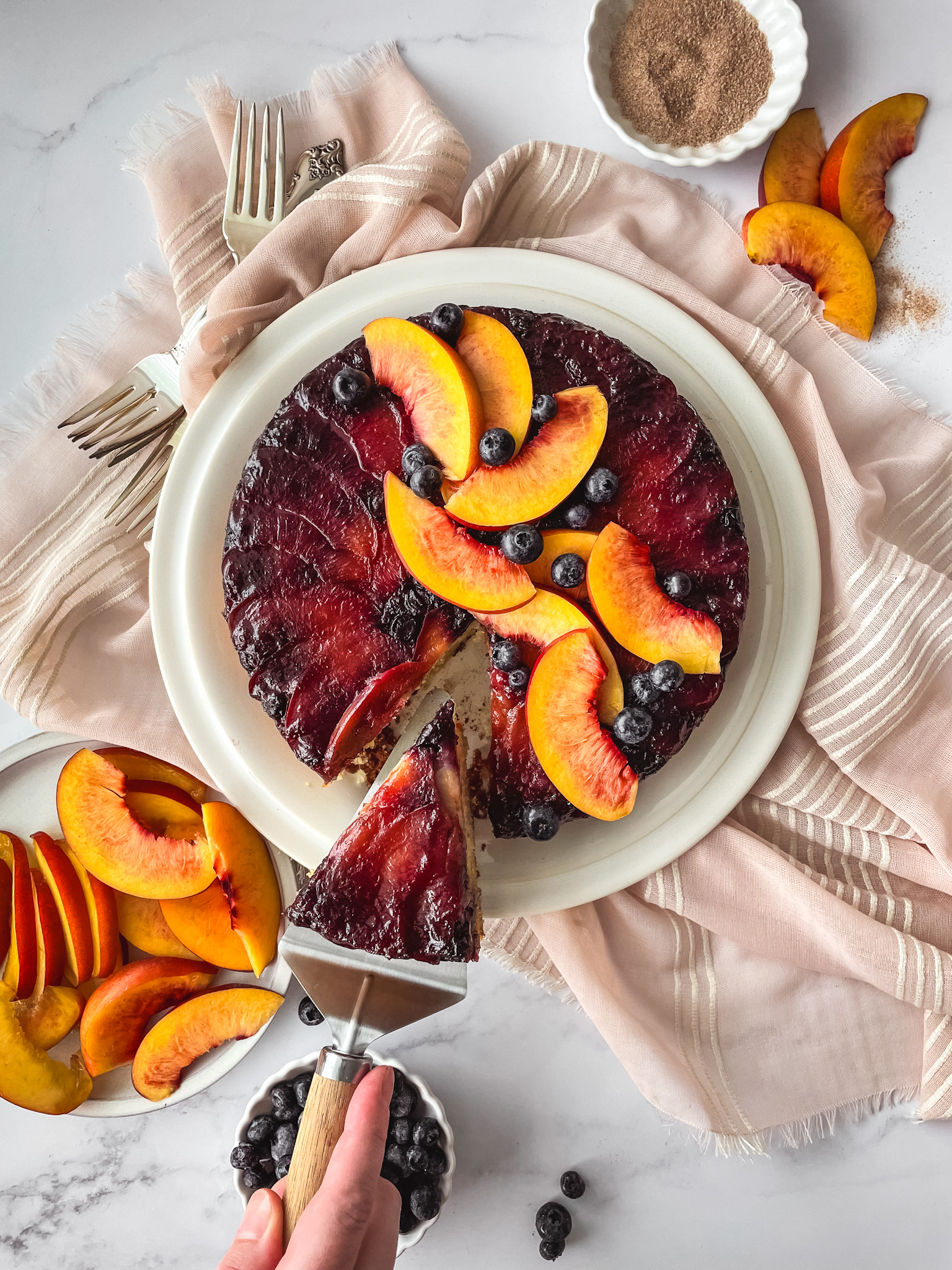 Blueberry Nectarine UpsideDown Cake