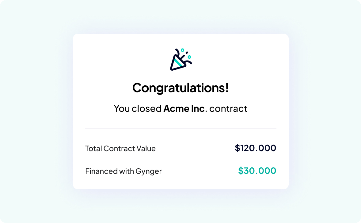 Close the deal & get paid upfront.