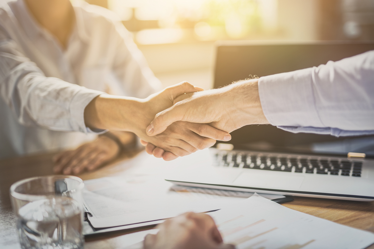 securing deal with handshake