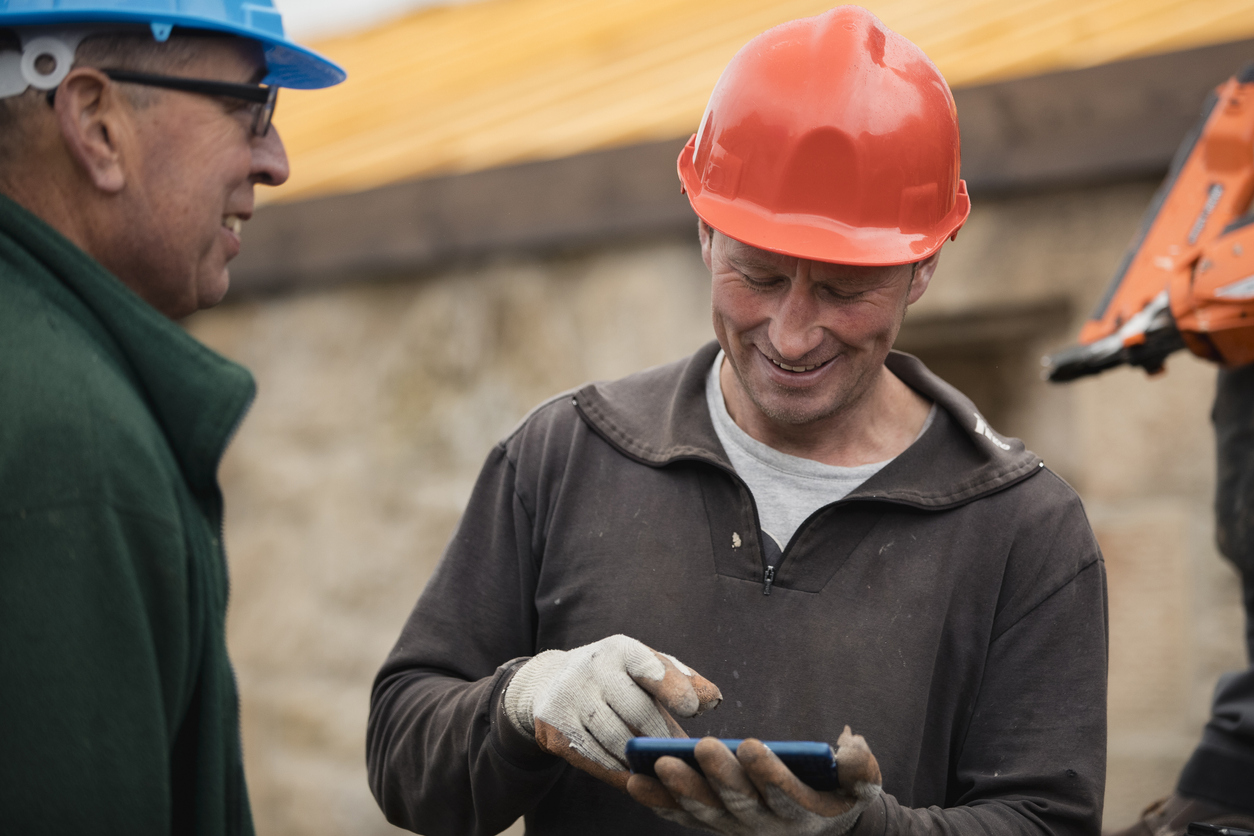 contractor on phone