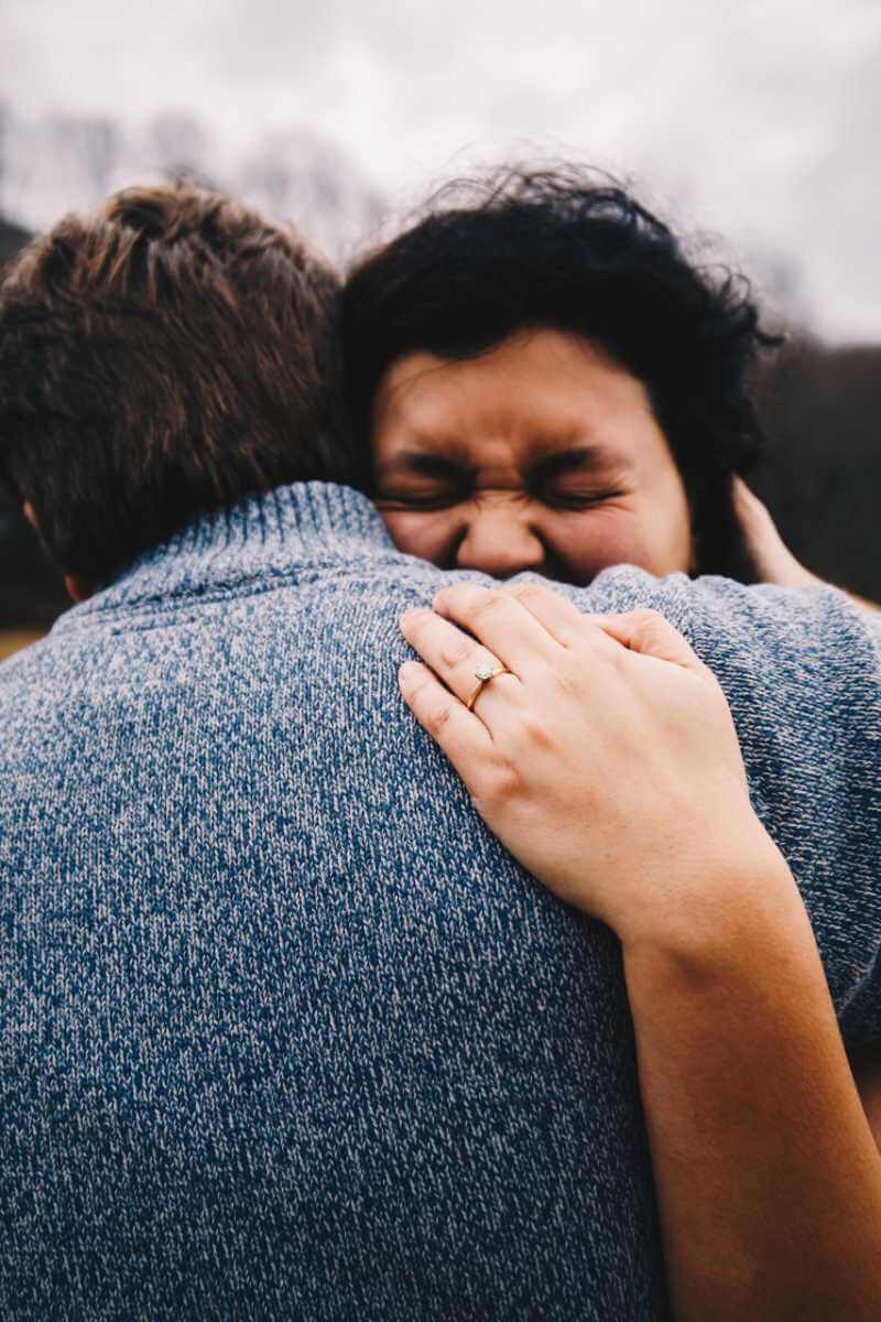 couple emotionally embracing each other