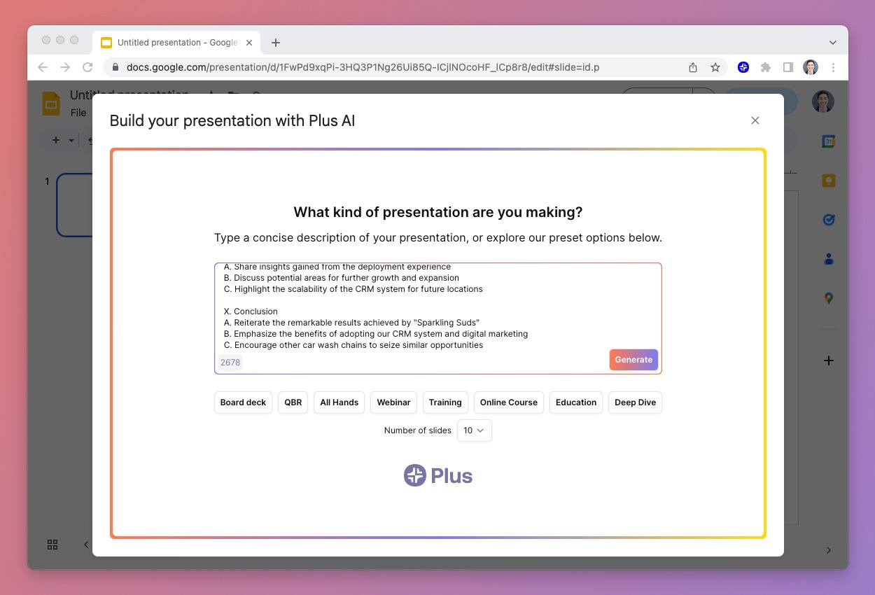 how to create presentation using chatgpt