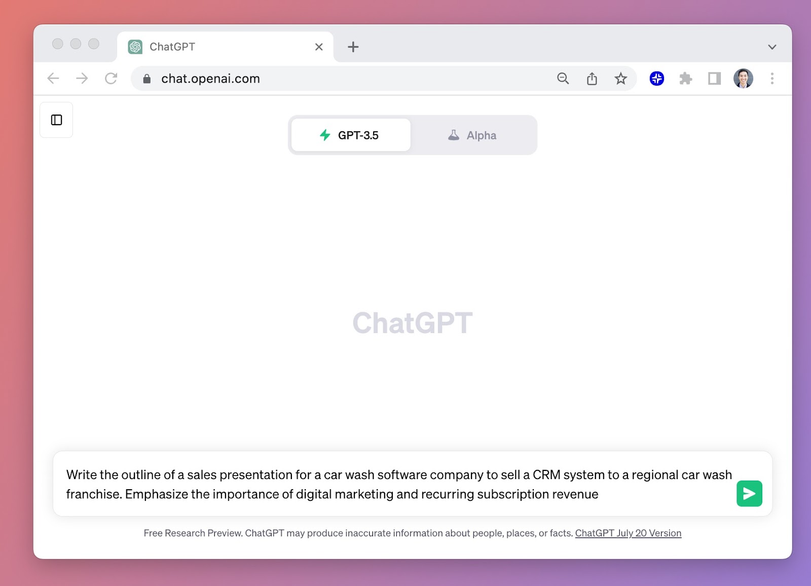 how to use chatgpt to write a presentation