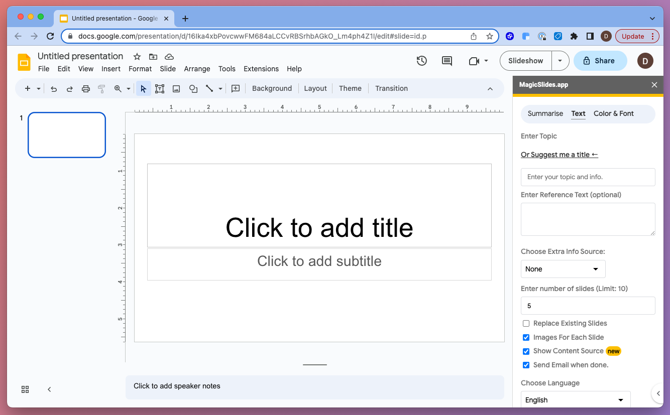 google slides presentation generator