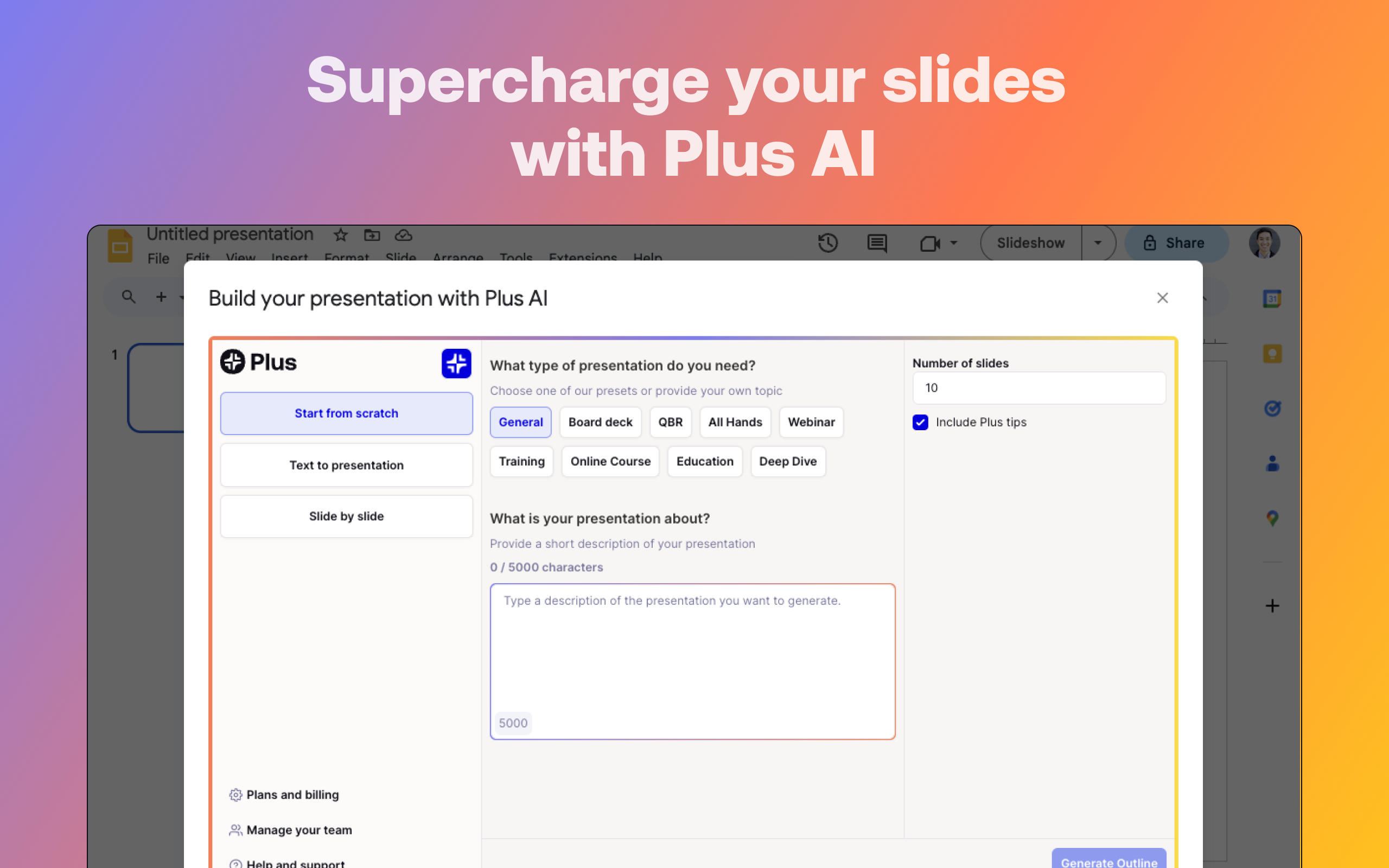 presentation slide using ai